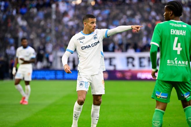 Mason Greenwood dando instrucciones con el Olympique de Marsella (Foto: Cordon Press).