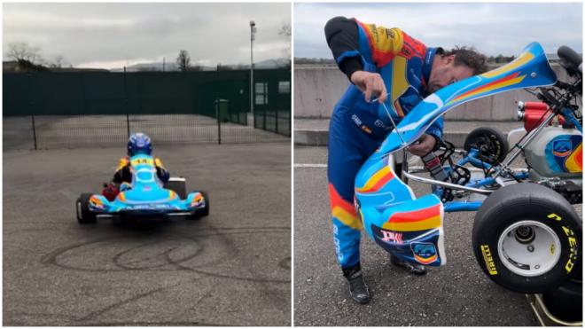 Fernando Alonso en sus karts (Redes sociales)