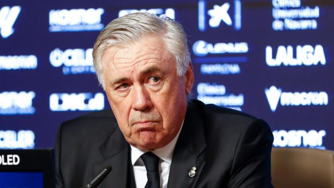 Carlo Ancelotti en la rueda de prensa tras el partido contra Osasuna (Europa Press)