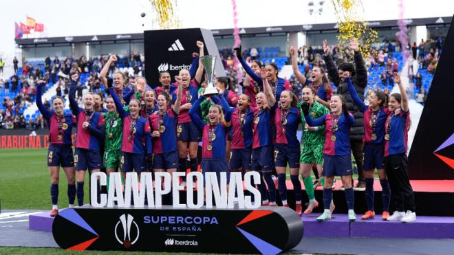 El Barça femenino celebrando la Copa de la Reina (Fuente: Europa Press)