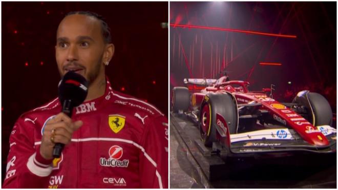 Lewis Hamilton se da un baño de masas ante una 'livery blanca' en Ferrari