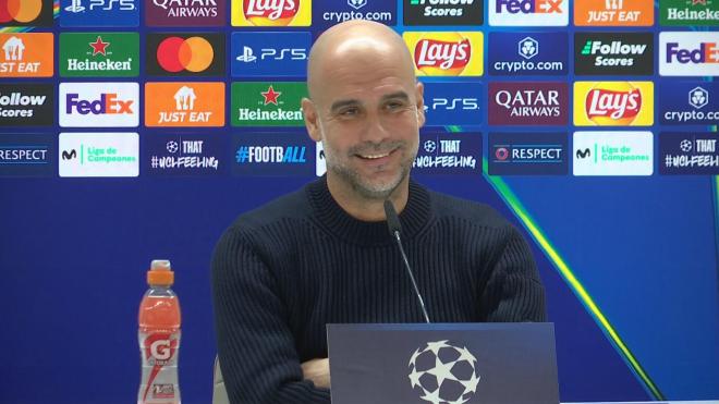 Pep Guardiola, en la rueda de prensa previa al Real Madrid-Manchester City.