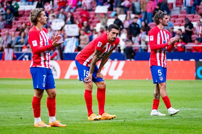 Stefan Savic, emocionado en su último partido en el Metropolitano (Cordon Press)