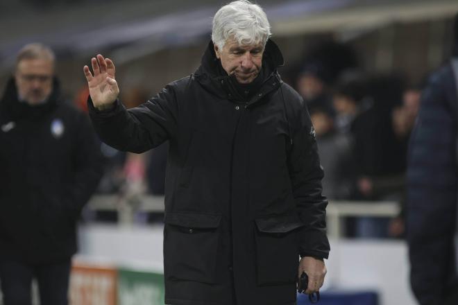 Gian Piero Gasperini se lamenta en el Brujas - Atalanta (Foto: Cordon Press).