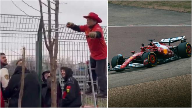 La locura de los aficionados por el nuevo coche de Ferrari (Fuente: @LeclercsC16 y Cordon Press)