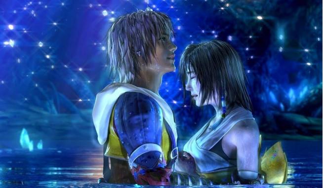 Tidus y Yuna en una de las escenas más románticas de toda la saga Final Fantasy.