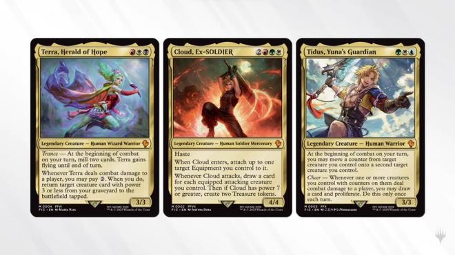 Cloud, Terra, Tidus e Yshtola lideran los cuatro mazos de commander de Magic X Final Fantasy.