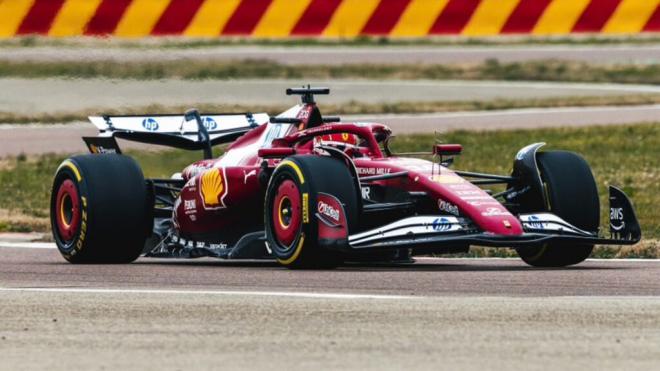 Charles Leclerc rodando el nuevo SF25 (@ScuderiaFerrari)