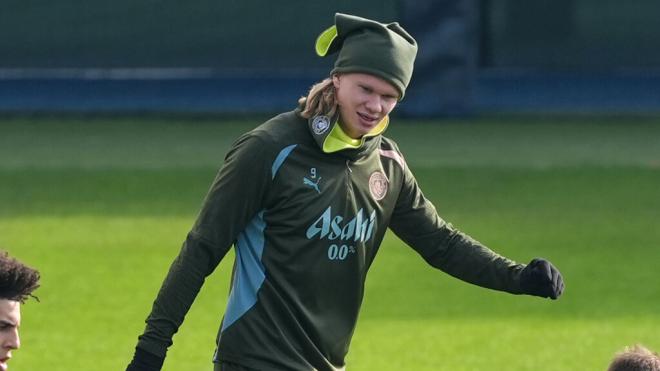 Haaland en un entrenamiento con el City (Europa Press)