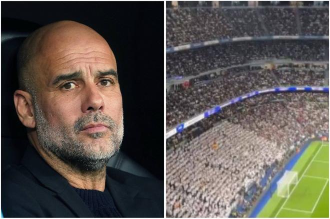 Los cánticos de Pep Guardiola en el Santiago Bernabéu.