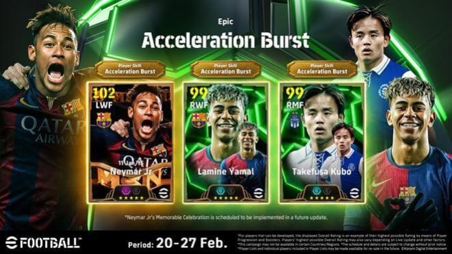 Las cartas potenciadas de Neymar, Lamine Yamal y Kubo en eFootball.