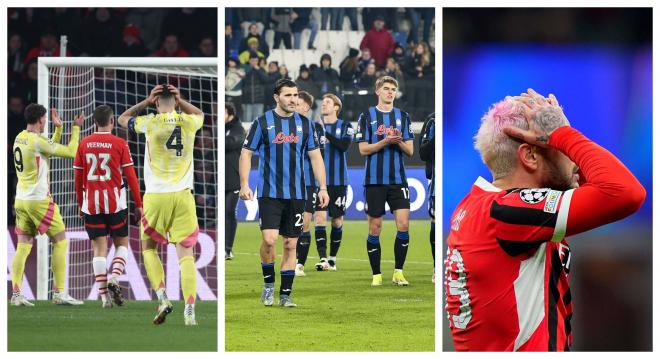 Equipos italianos eliminados en el play off de la Champions League (Fotos: Cordon Press).