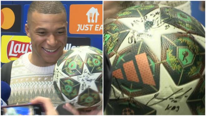 Las firmas en el balón de Mbappé, al descubierto