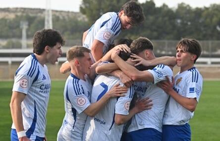 El División de Honor celebra un gol al Málaga (Foto: Real Zaragoza).