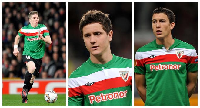 Muniain, Herrera y De Marcos con el Athletic en 2012 (Fotos: Cordon Press).