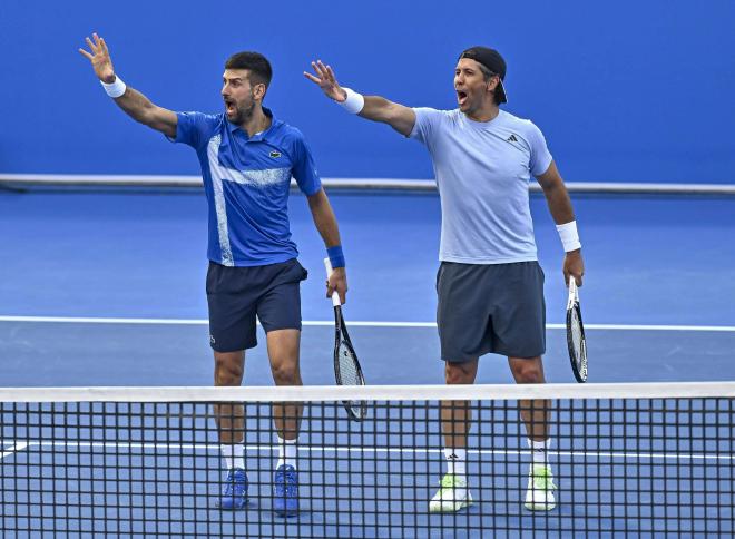 Djokovic y Verdasco en su último partido como pareja de dobles (Foto: Cordon Press).