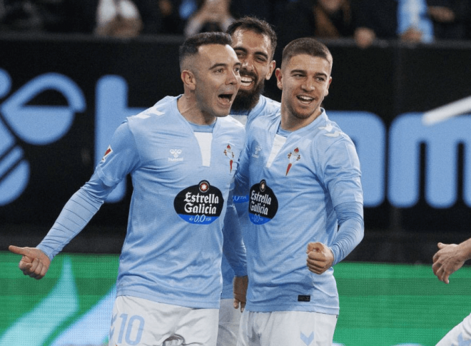 Iago Aspas celebra el gol de la victoria ante el CA Osasuna (Foto: LaLiga).