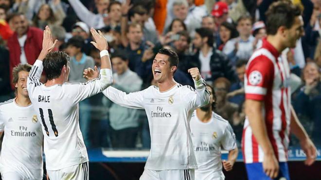 Cristiano Ronaldo, celebrando su gol al Atlético de Madrid en la final de 2014 (Cordon Press)