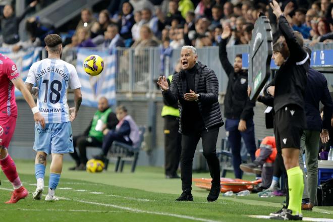 Sergio Pellicer, durante el Málaga-Tenerife (Foto: LaLiga).