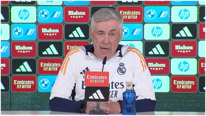 Carlo Ancelotti, en rueda de prensa.