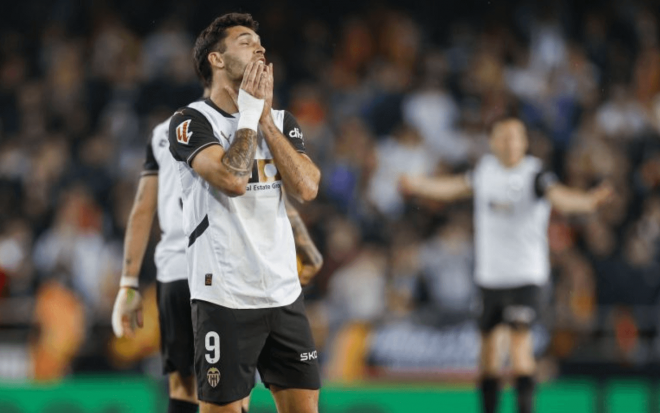 Hugo Duro en el Valencia CF-Atlético