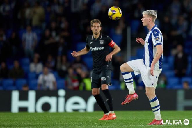 Orri Oskarsson ante el Leganés. (Foto: LALIGA)