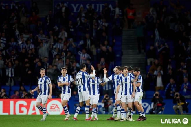 Celebración ante el Leganés en el Reale Arena. (Foto: LALIGA)