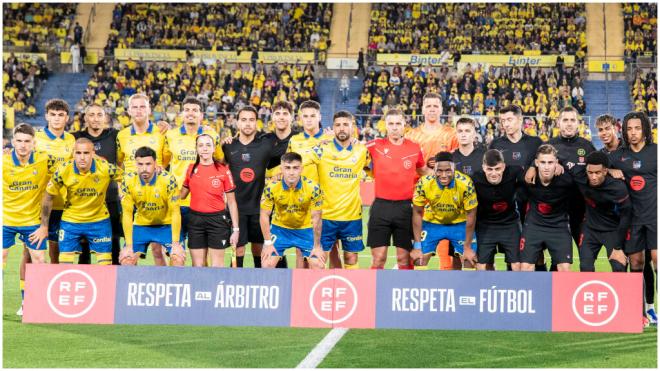 El FC Barcelona y Las Palmas muestran su apoyo a la campaña de la RFEF. (Foto: Cordon Press)