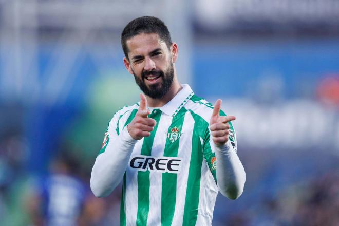 Celebración del tanto de Isco Alarcón ante el Getafe (Foto: Cordon Press).