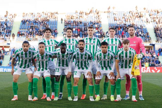 El once del Real Betis ante el Getafe (Foto: Cordon Press).