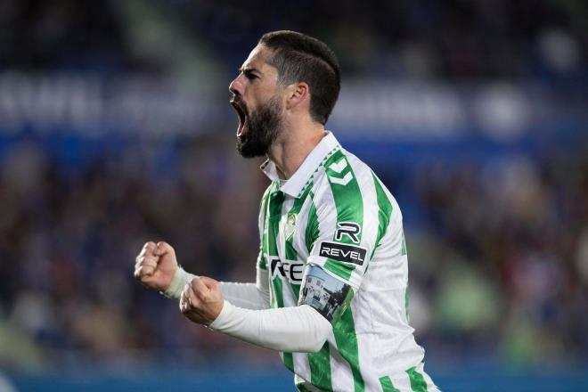 Celebración del tanto de Isco Alarcón ante el Getafe (Foto: Cordon Press).