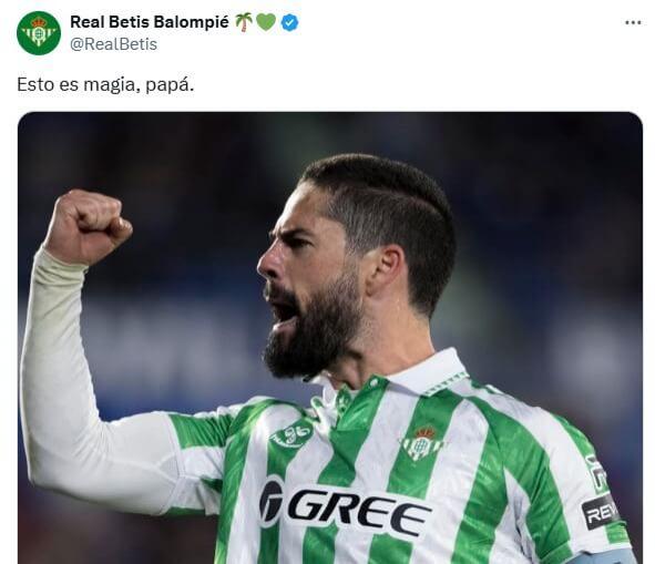 La indirecta del Betis tras la victoria ante el Getafe: 