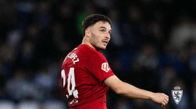 Lluís López, en un partido del Real Zaragoza (FOTO: Real Zaragoza).