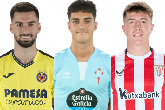 Álex Baena, Hugo Álvarez y Mikel Jauregizar (Fotos: LaLiga).