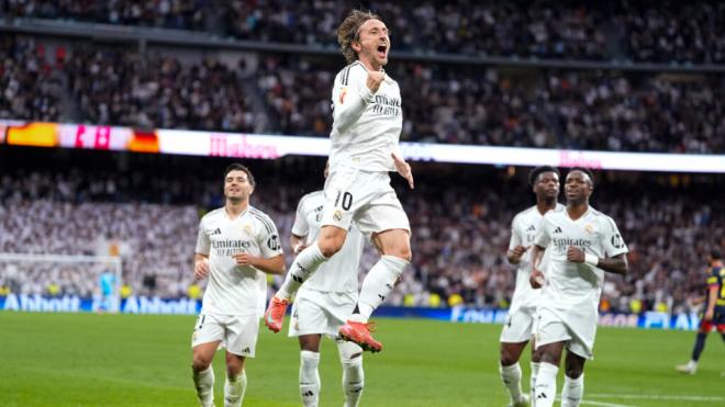 Luka Modric celebrando el gol contra el Girona (Europa Press)