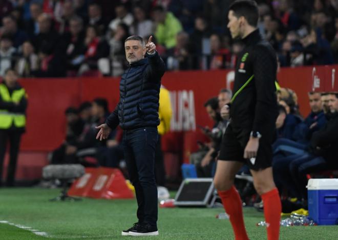 García Pimienta, en el Sevilla-Mallorca (Foto: Kiko Hurtado).