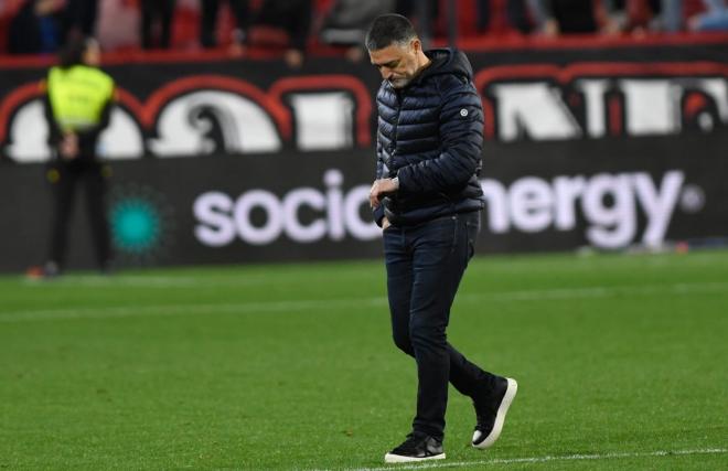 García Pimienta, tras el Sevilla-Mallorca (Foto: Kiko Hurtado).