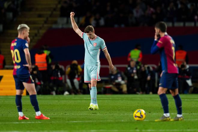 Sorloth celebra un gol en Montjuic (Cordon Press)