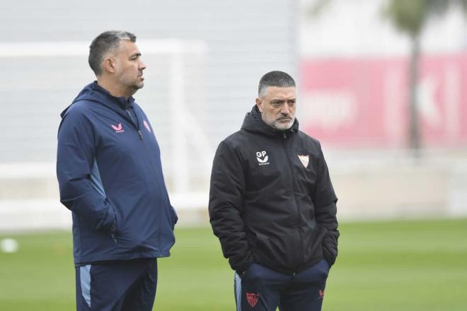 García Pimienta, durante la sesión del miércoles (Foto: Kiko Hurtado).