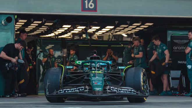 Lance Stroll, durante los test de pretemporada en Bahréin (Foto: Aston Martin).