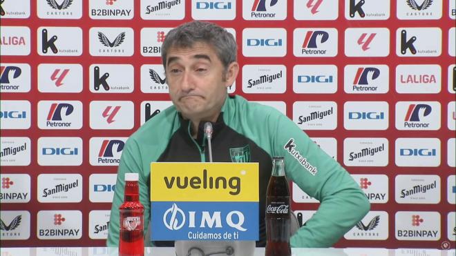 Ernesto Valverde, en rueda de prensa del Athletic Club.