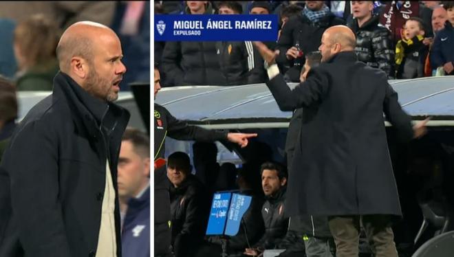 Miguel Ángel Ramírez, tras la tarjeta roja al banquillo del Real Zaragoza (Capturas: LALIGAHYPERM