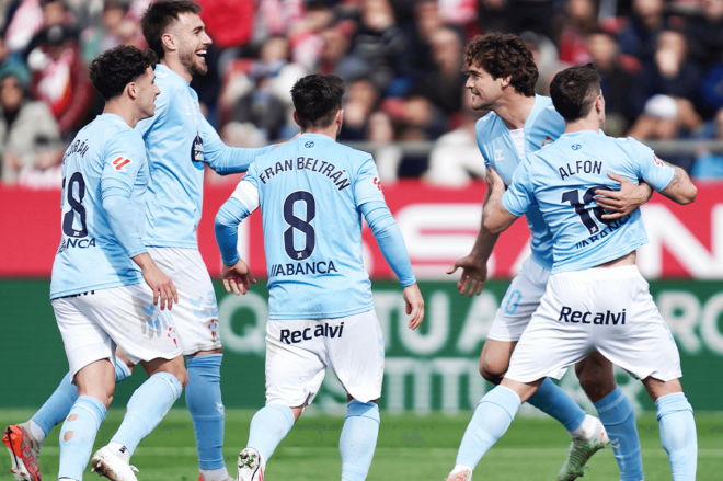 Celebración del gol de Marcos Alonso (Foto: RC Celta).