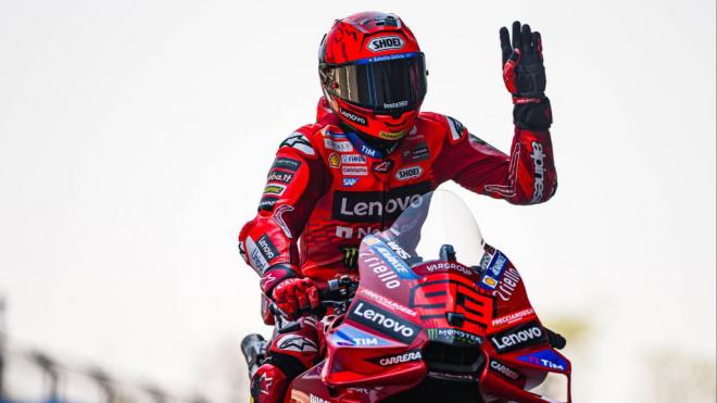 La primera fila del Gran Premio de Tailandia, con Marc Márquez como 'poleman' (Foto: Ducati).