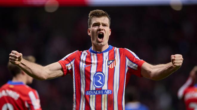 Sorloth celebra un gol con el Atlético de Madrid (Cordon Press)