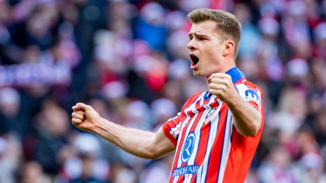 Sorloth celebra un gol con el Atlético de Madrid (Cordon Press)