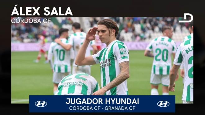 Álex sala, Jugador Hyundai del Córdoba CF - Granada CF (Foto: LALIGA).