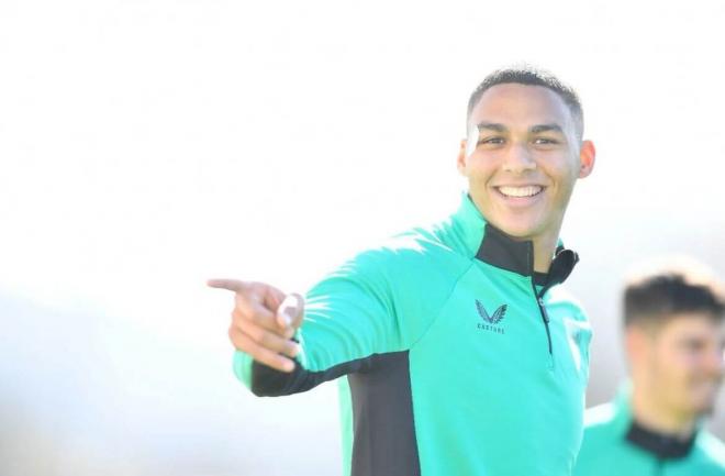 La alegría de Maroan Sannadi entrenando en Lezama (Foto: Athletic Club).