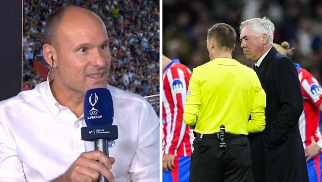 Mateu Lahoz, Clément Turpin y Carlo Ancelotti (Foto: Europa Press).