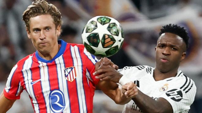 Marcos Llorente y Vinicius Jr en el Santiago Bernabéu (Foto: EFE)